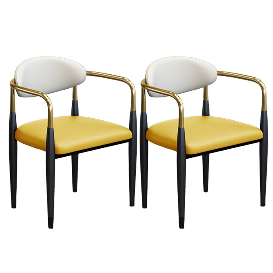 Modern Arm Chair Leather Open Back Dining Chair for Dining Room
