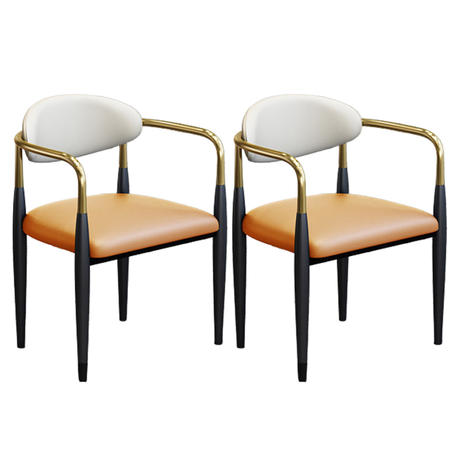 Modern Arm Chair Leather Open Back Dining Chair for Dining Room