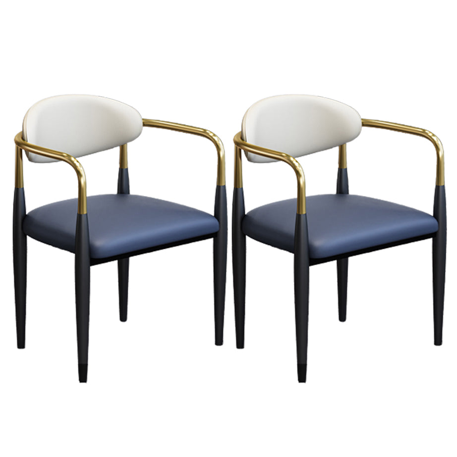 Modern Arm Chair Leather Open Back Dining Chair for Dining Room
