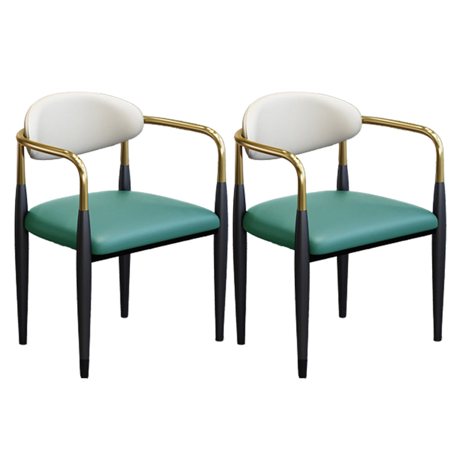 Modern Arm Chair Leather Open Back Dining Chair for Dining Room