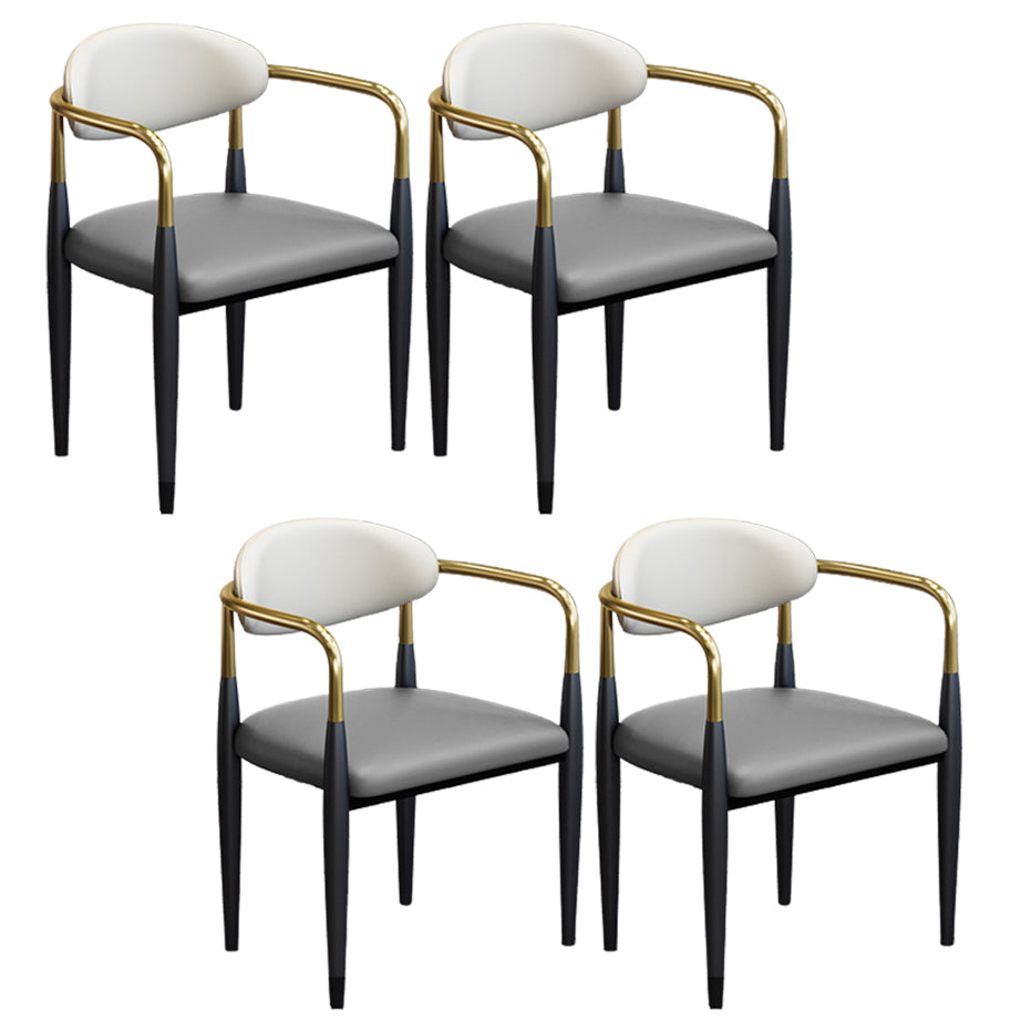 Modern Arm Chair Leather Open Back Dining Chair for Dining Room