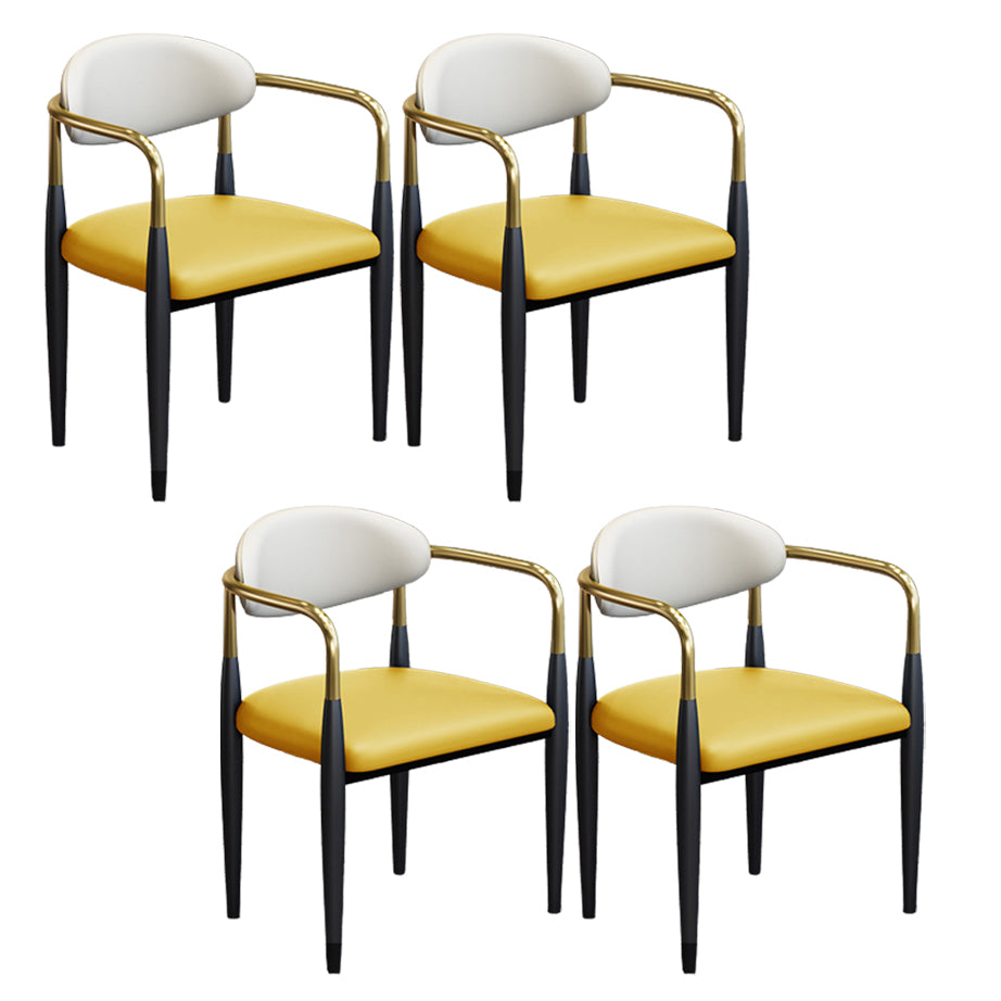 Modern Arm Chair Leather Open Back Dining Chair for Dining Room