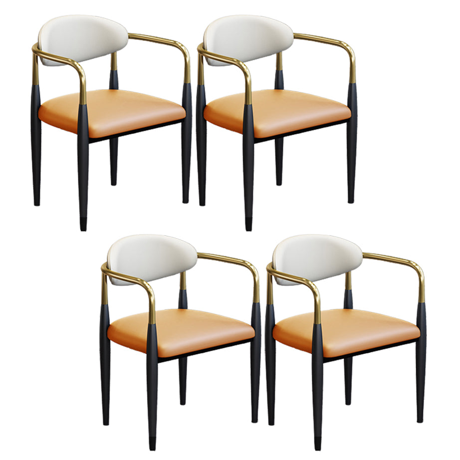 Modern Arm Chair Leather Open Back Dining Chair for Dining Room