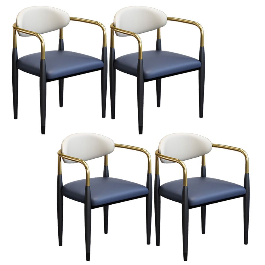 Modern Arm Chair Leather Open Back Dining Chair for Dining Room