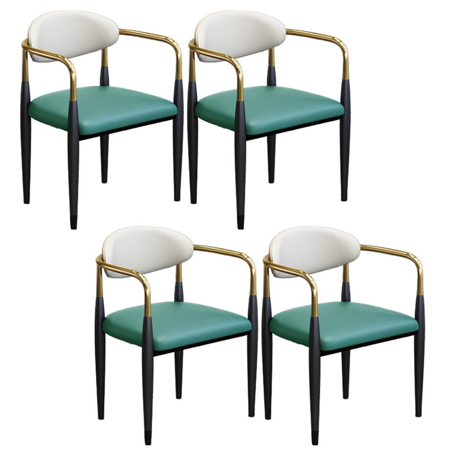 Modern Arm Chair Leather Open Back Dining Chair for Dining Room