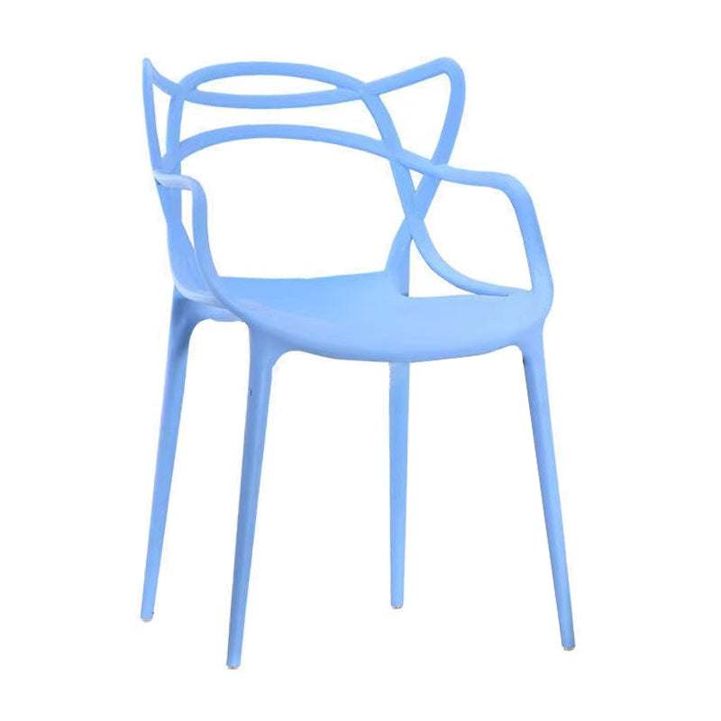 Contemporary Style Dining Armchair Plastic Open Back Dining Chair