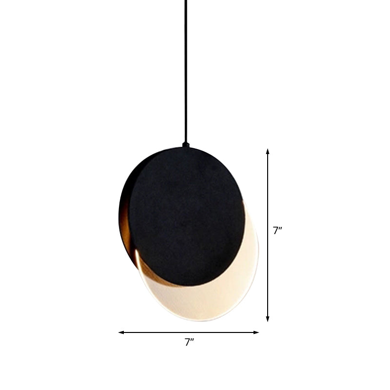 Éclairage suspendu à suspension simple à la LED métallique Soupchée suspendue à l'arrière avec conception de nouvelle lune