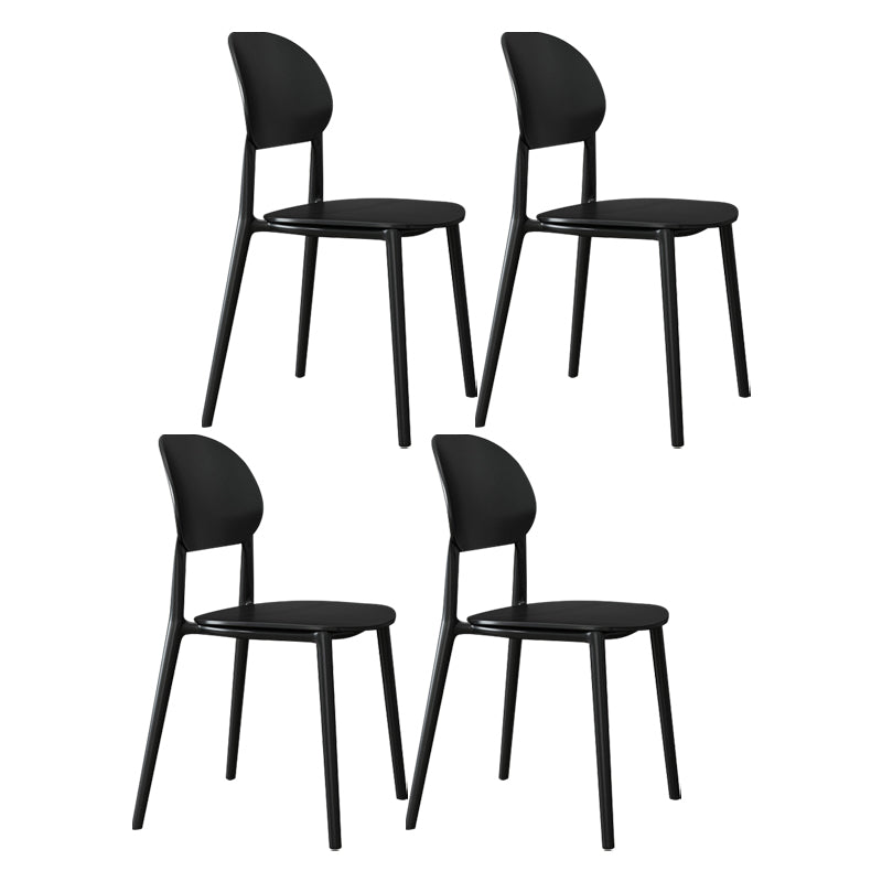 Contemporary Style Side Chair Plastic Open Back Dining Side Chair