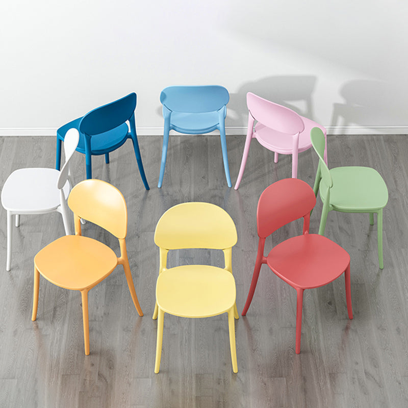 Contemporary Style Side Chair Plastic Open Back Dining Side Chair