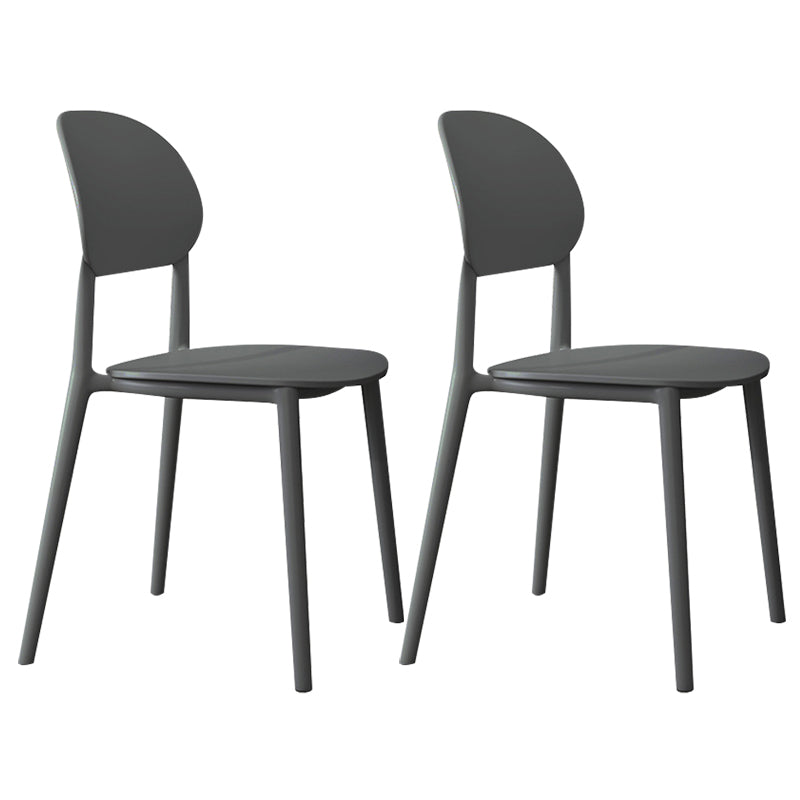Contemporary Style Side Chair Plastic Open Back Dining Side Chair