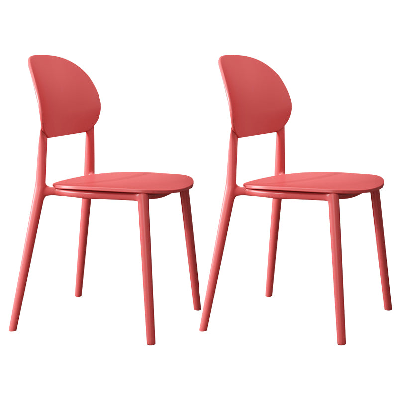 Contemporary Style Side Chair Plastic Open Back Dining Side Chair