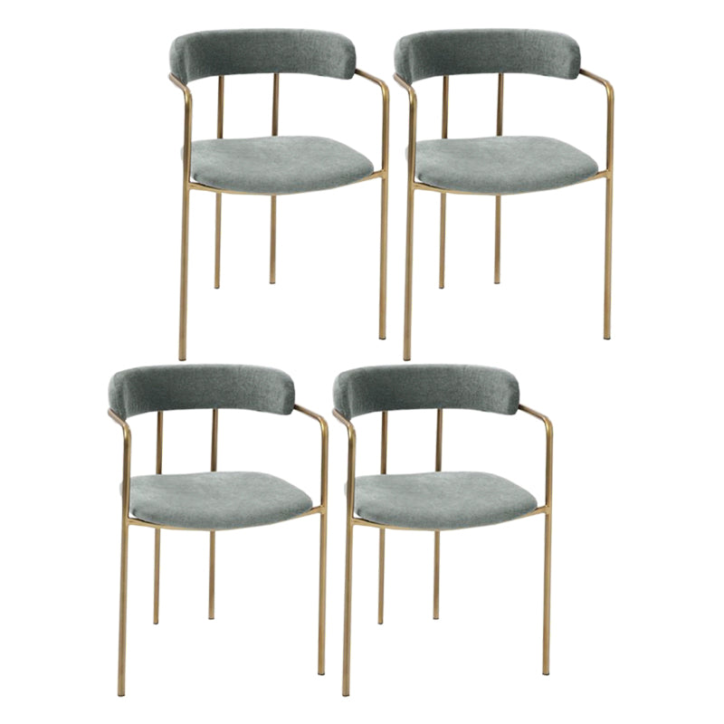 Upholstered Dining Chair Glam Style Open Back Dining Room Chair for Indoor
