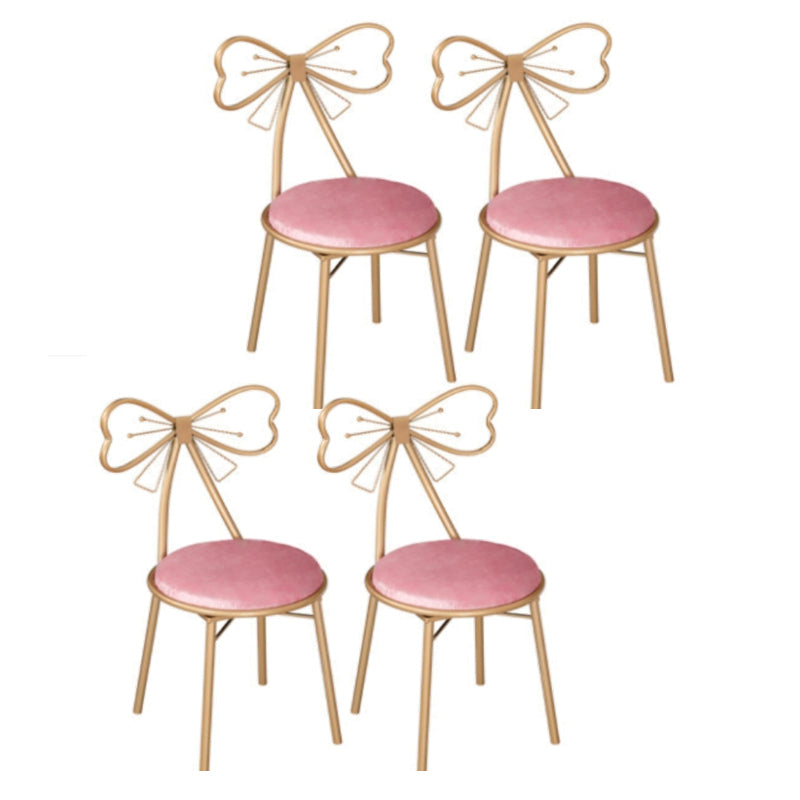 Upholstered Dining Chair Glam Style Open Back Dining Room Chair for Indoor
