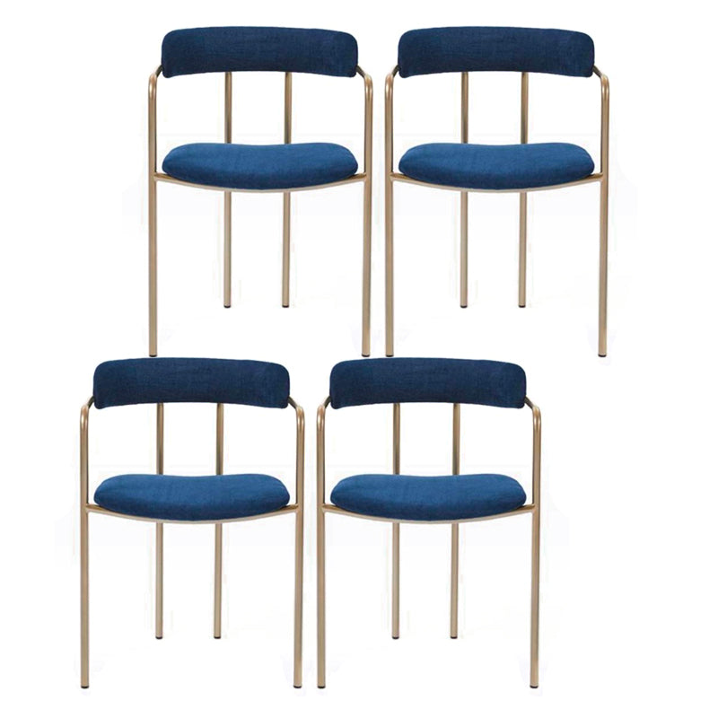 Upholstered Dining Chair Glam Style Open Back Dining Room Chair for Indoor