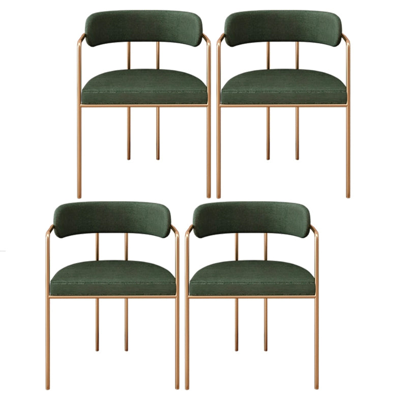 Upholstered Dining Chair Glam Style Open Back Dining Room Chair for Indoor