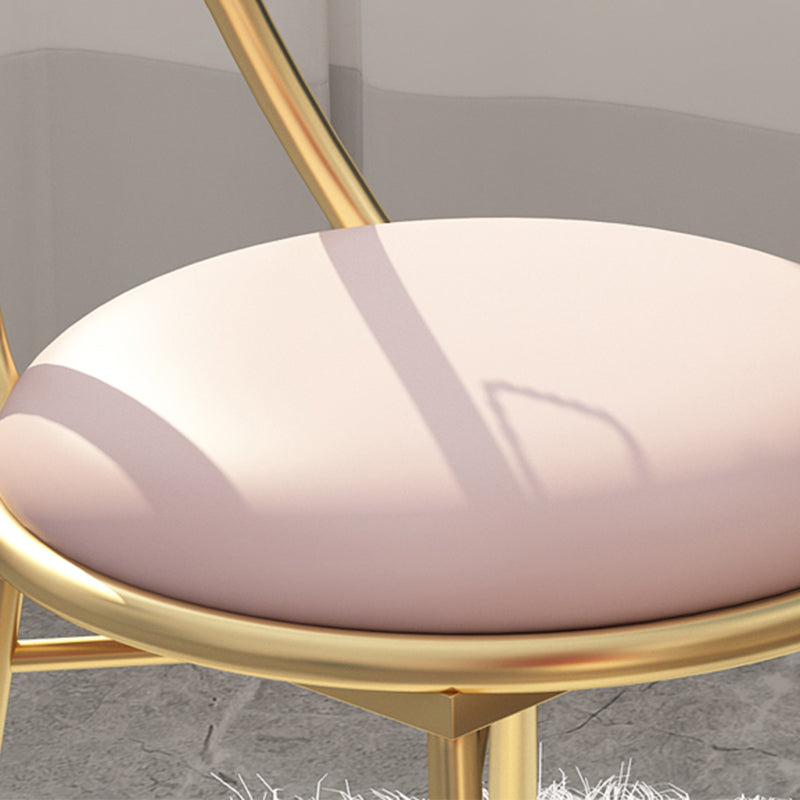 Upholstered Dining Chair Glam Style Open Back Dining Room Chair for Indoor