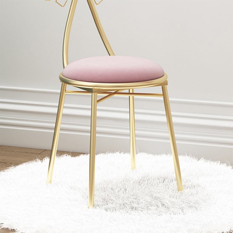 Upholstered Dining Chair Glam Style Open Back Dining Room Chair for Indoor