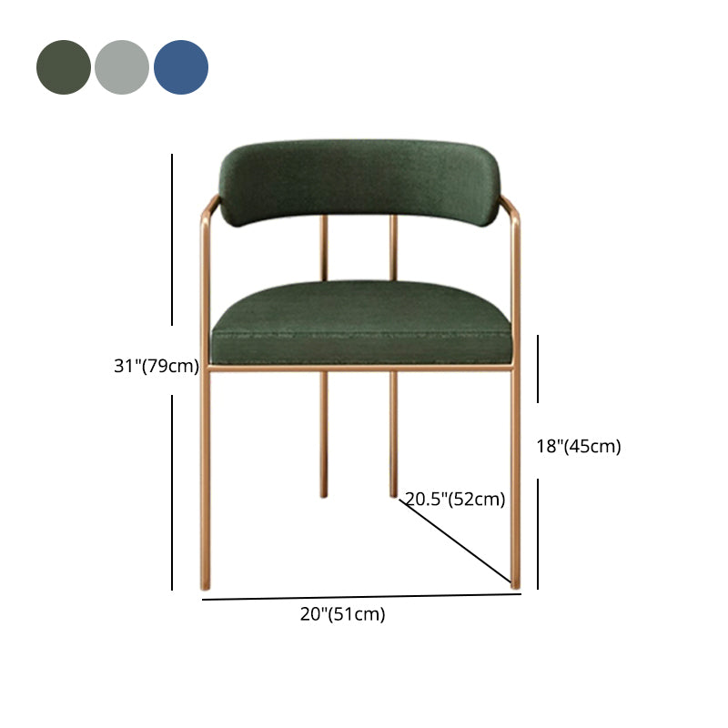 Upholstered Dining Chair Glam Style Open Back Dining Room Chair for Indoor