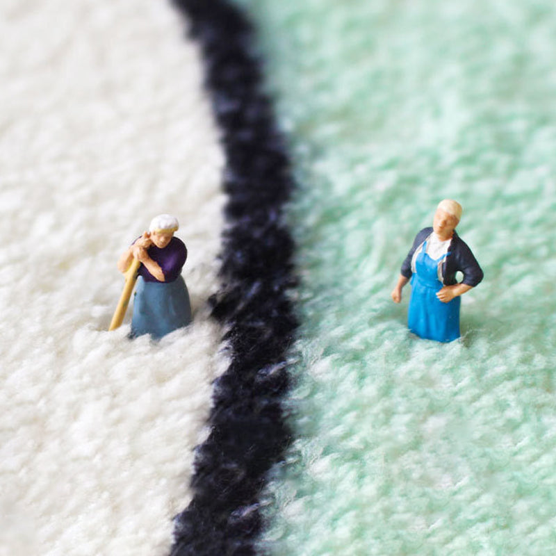 Beige Modern Rug Polyester Striped Rug Non-Slip Backing Rug for Living Room