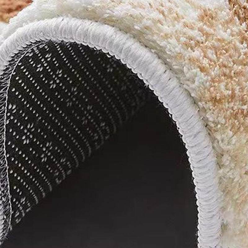 Beige Modern Area Rug Polyester Plant Rug Stain Resistant Rug for Living Room