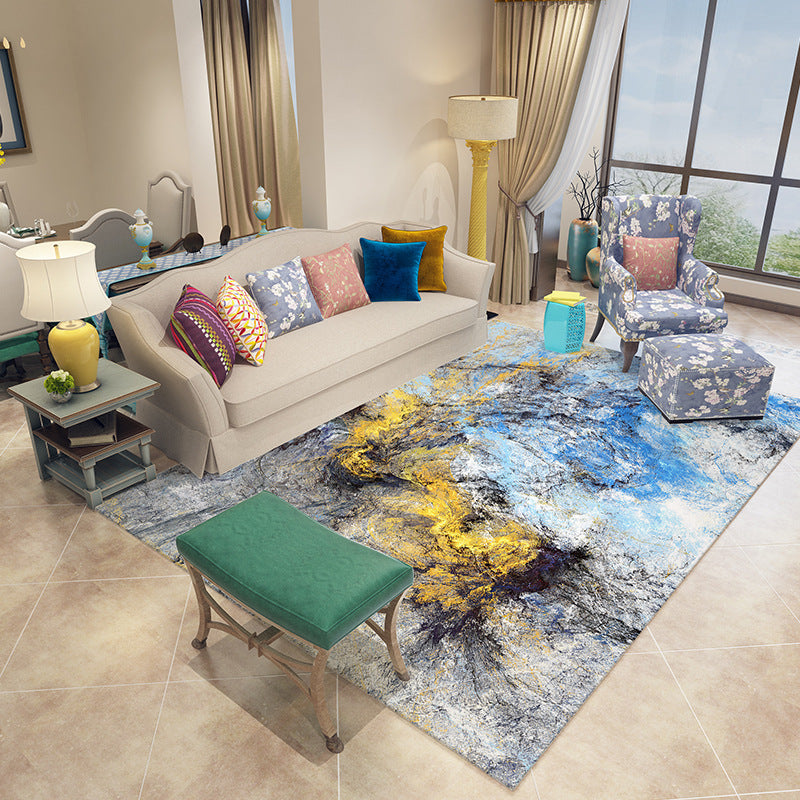 Beige Modern Rug Polyester Graphic Indoor Rug Stain Resistant Rug for Living Room