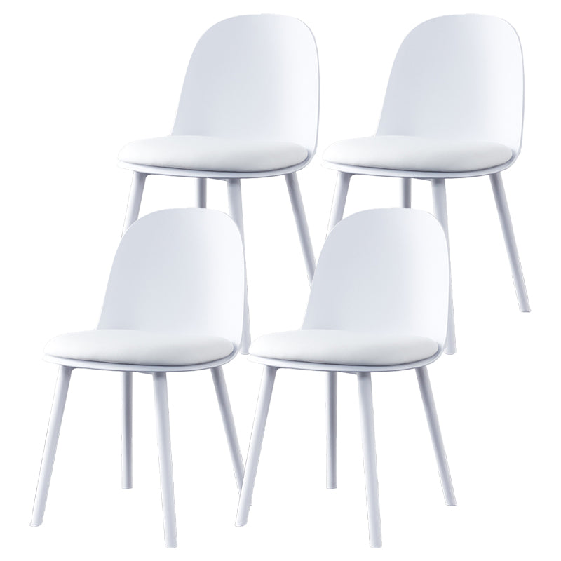 Modern Style Side Chair Plastic Upholstered Dining Side Chair for Indoor
