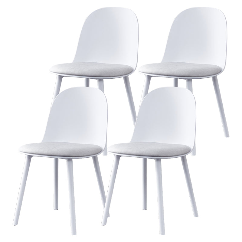 Modern Style Side Chair Plastic Upholstered Dining Side Chair for Indoor