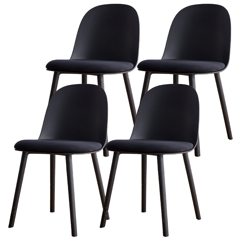 Modern Style Side Chair Plastic Upholstered Dining Side Chair for Indoor