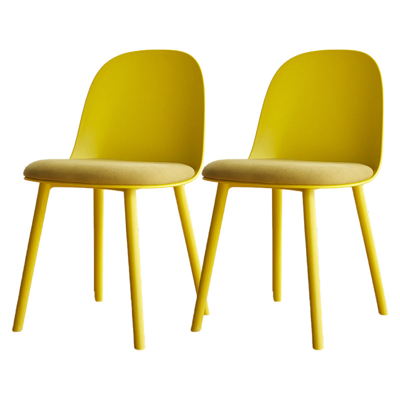 Modern Style Side Chair Plastic Upholstered Dining Side Chair for Indoor