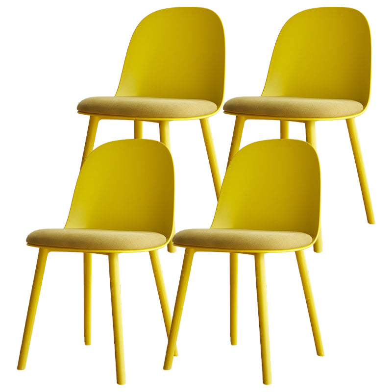 Modern Style Side Chair Plastic Upholstered Dining Side Chair for Indoor
