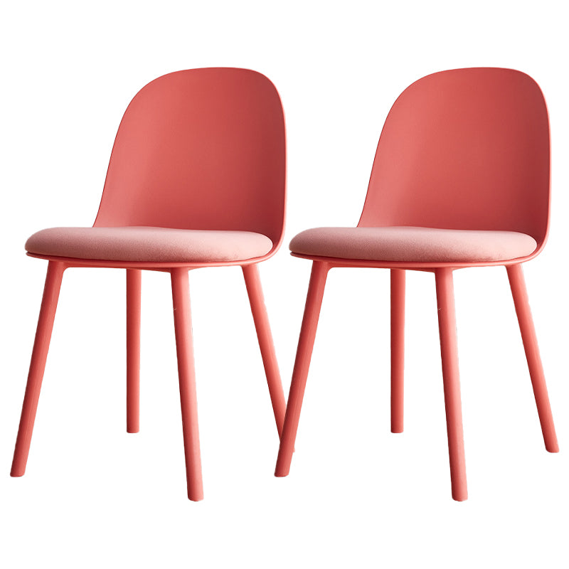 Modern Style Side Chair Plastic Upholstered Dining Side Chair for Indoor