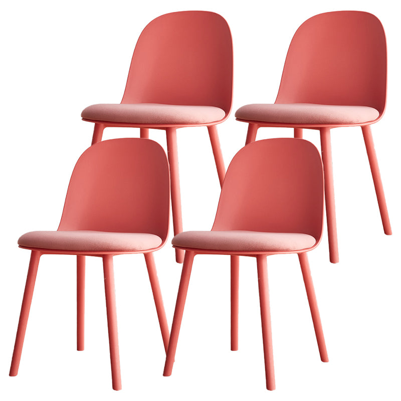Modern Style Side Chair Plastic Upholstered Dining Side Chair for Indoor