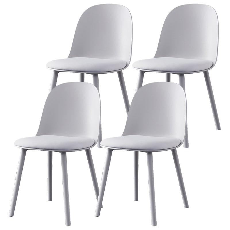 Modern Style Side Chair Plastic Upholstered Dining Side Chair for Indoor