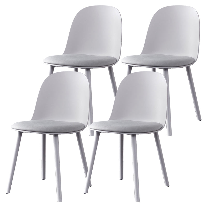 Modern Style Side Chair Plastic Upholstered Dining Side Chair for Indoor