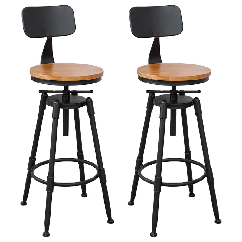 Industrial Bar and Counter Stool Adjustable Height Stool with 4 Black Legs