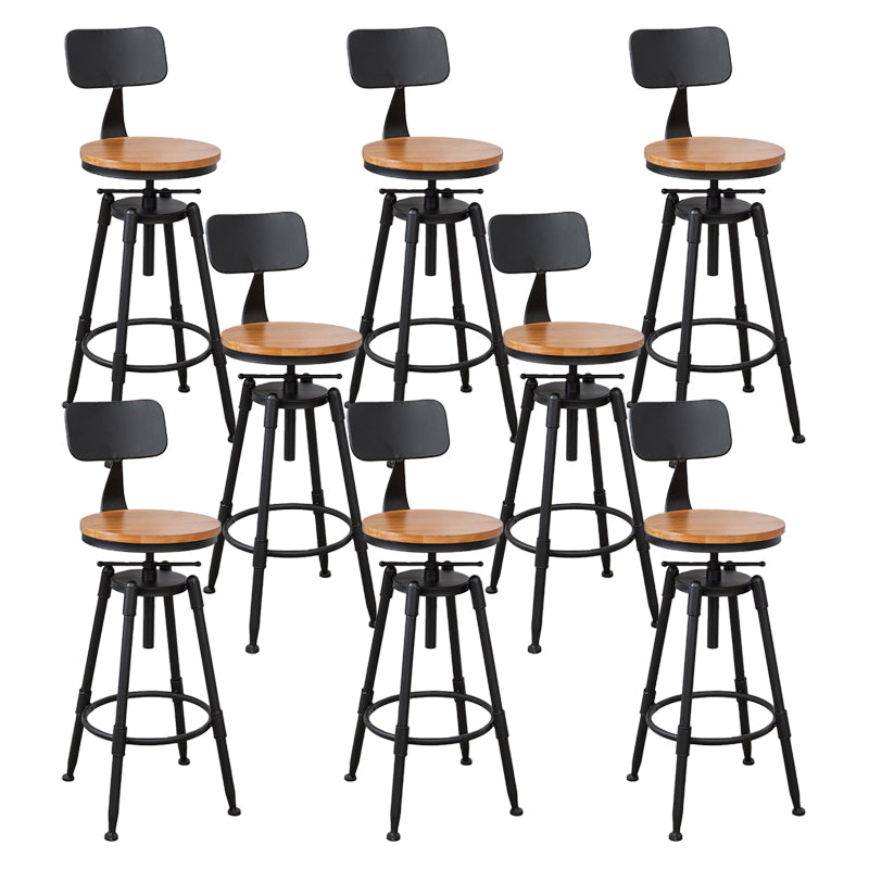 Industrial Bar and Counter Stool Adjustable Height Stool with 4 Black Legs