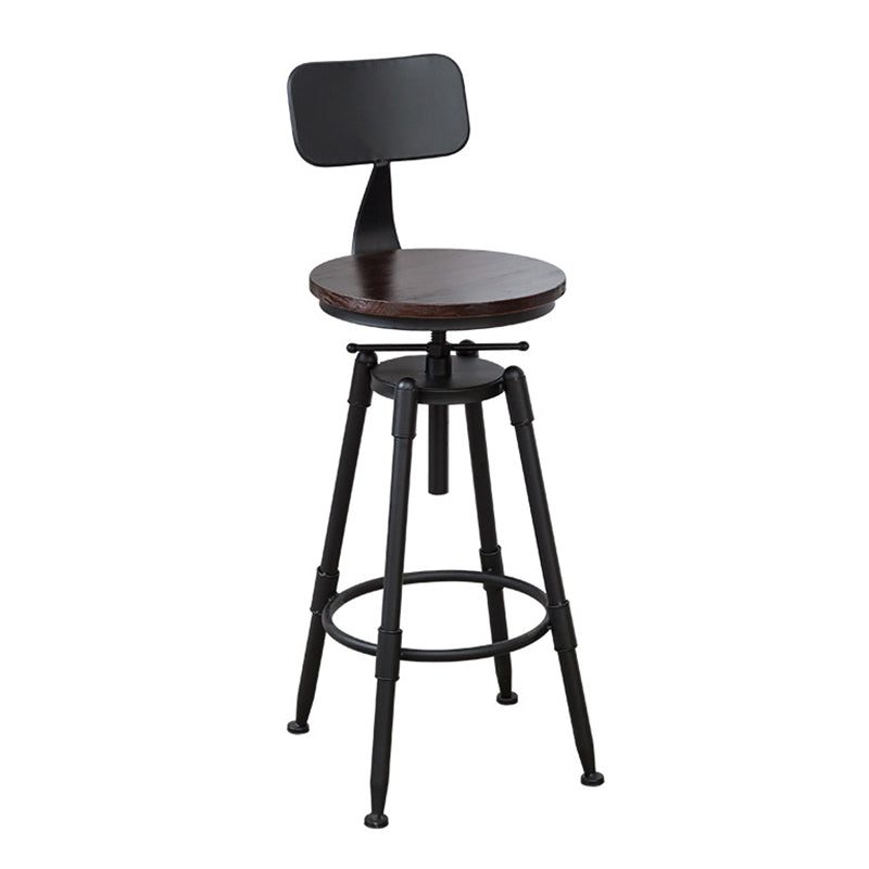 Industrial Bar and Counter Stool Adjustable Height Stool with 4 Black Legs