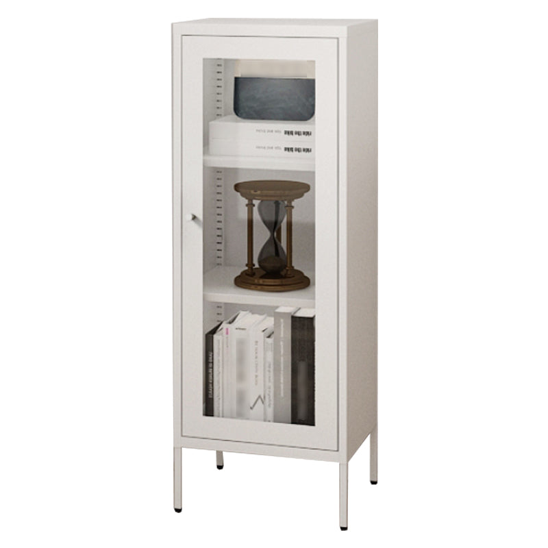 Scandinavian Standard Bookcase Metal Closed Back Bookshelf with Door