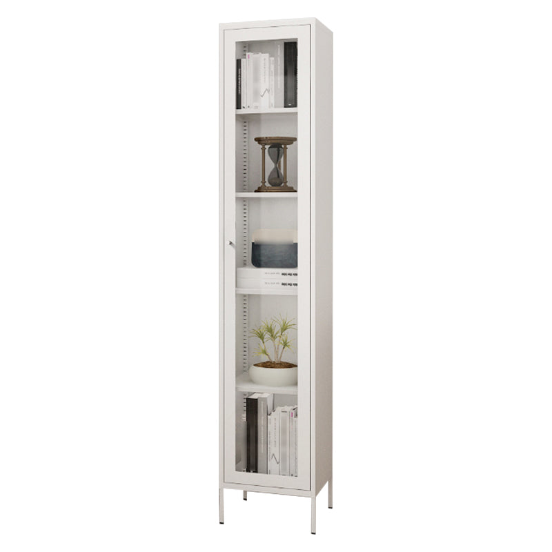 Scandinavian Standard Bookcase Metal Closed Back Bookshelf with Door