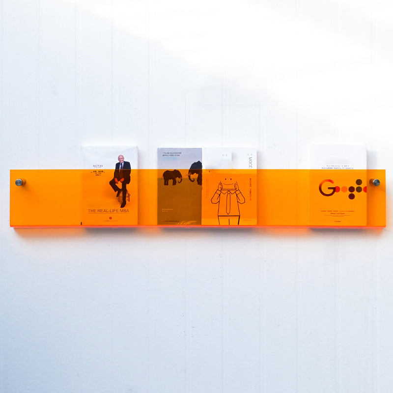 Scandinavian Floating Bookcase Acrylic Closed Back Bookshelf