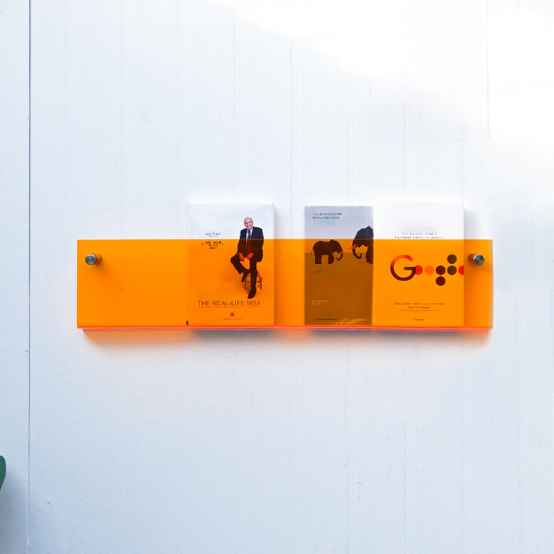 Scandinavian Floating Bookcase Acrylic Closed Back Bookshelf