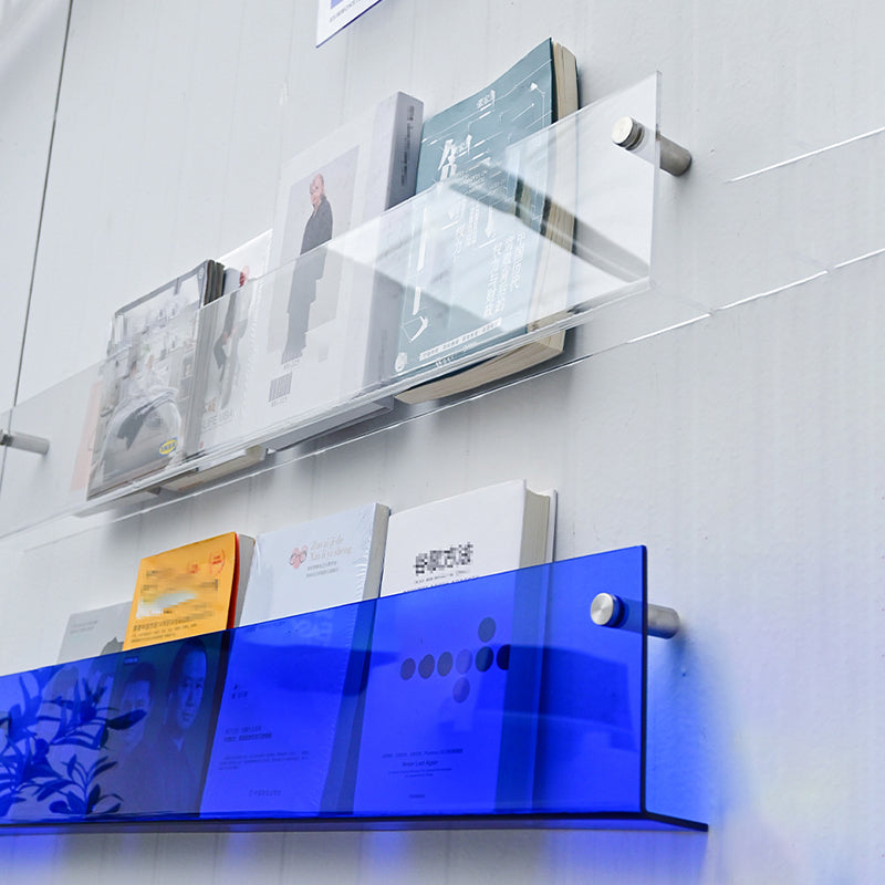 Scandinavian Floating Bookcase Acrylic Closed Back Bookshelf