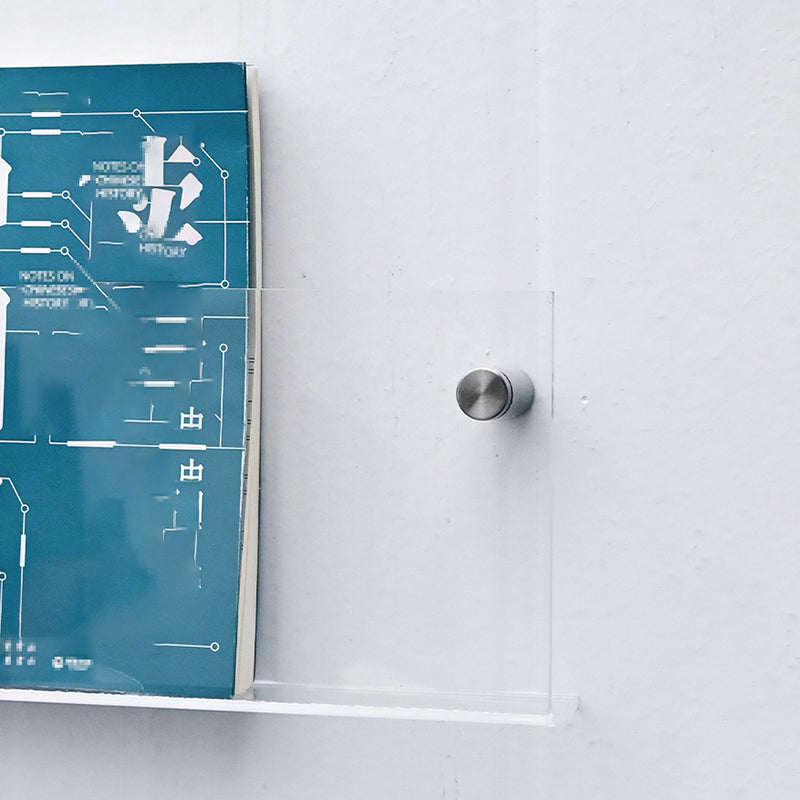 Scandinavian Floating Bookcase Acrylic Closed Back Bookshelf