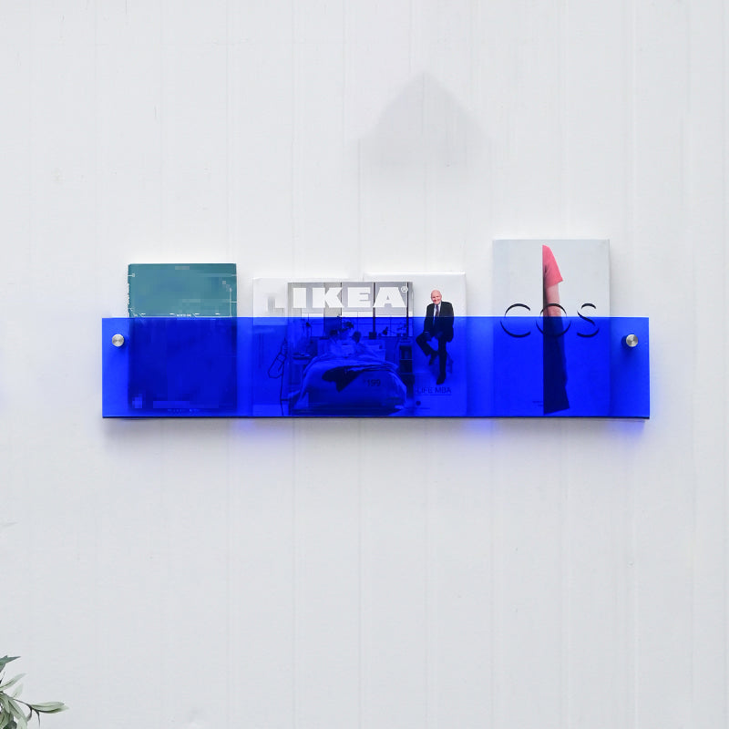 Scandinavian Floating Bookcase Acrylic Closed Back Bookshelf