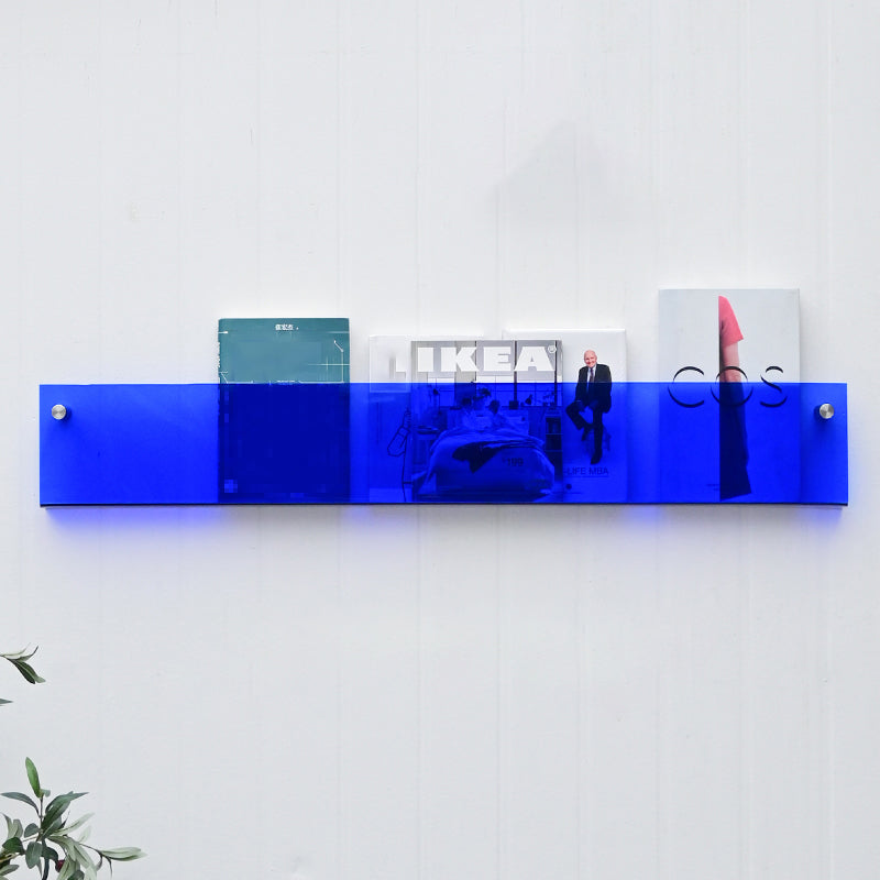 Scandinavian Floating Bookcase Acrylic Closed Back Bookshelf
