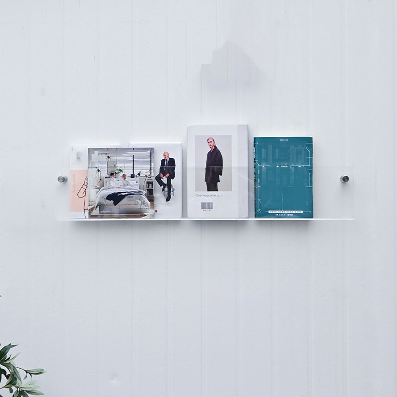 Scandinavian Floating Bookcase Acrylic Closed Back Bookshelf