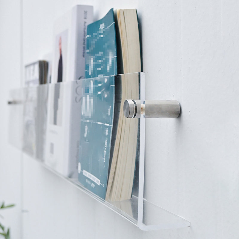 Scandinavian Floating Bookcase Acrylic Closed Back Bookshelf