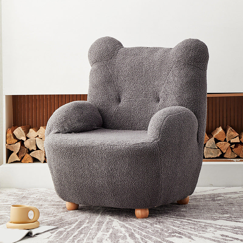 Wool Chair Arms Included Basic Four Legs Chair for Living Room