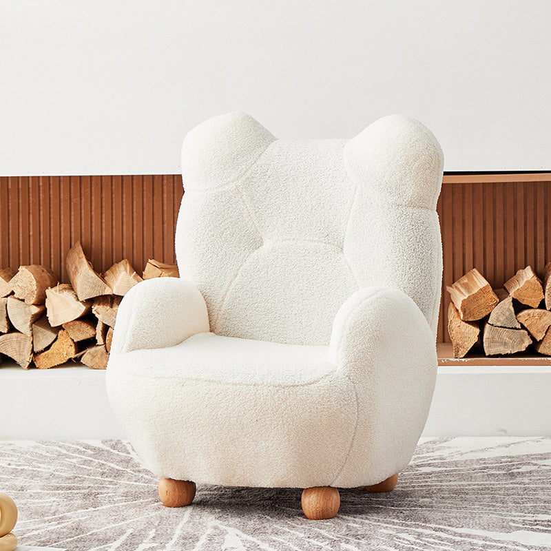 Wool Chair Arms Included Basic Four Legs Chair for Living Room