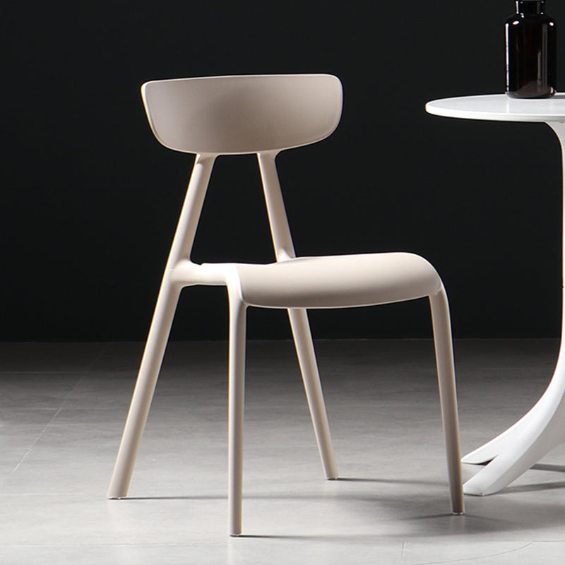 Metal Solid Color Armless Chair Four-Leg Stackable Accent Chair